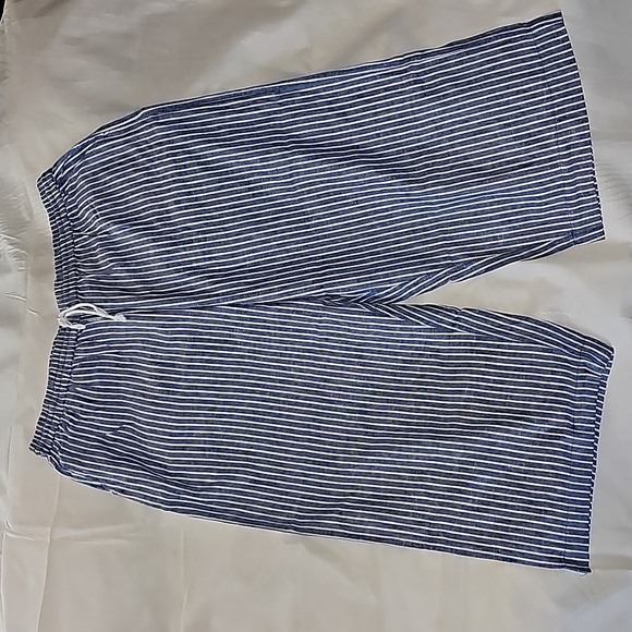 BeachLunchLounge Cropped Linen Striped Pants Size XXL - Picture 4 of 15